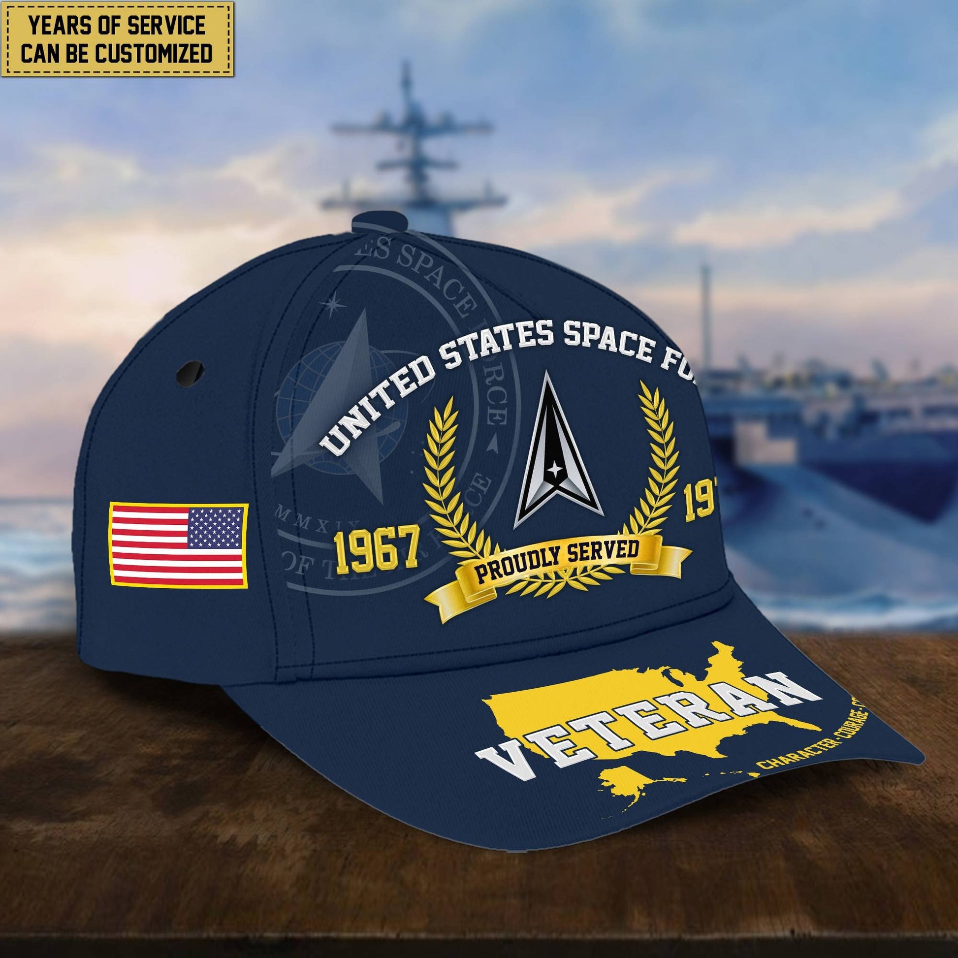 Premium Personalized American Pride US Veterans Cap APVC080501