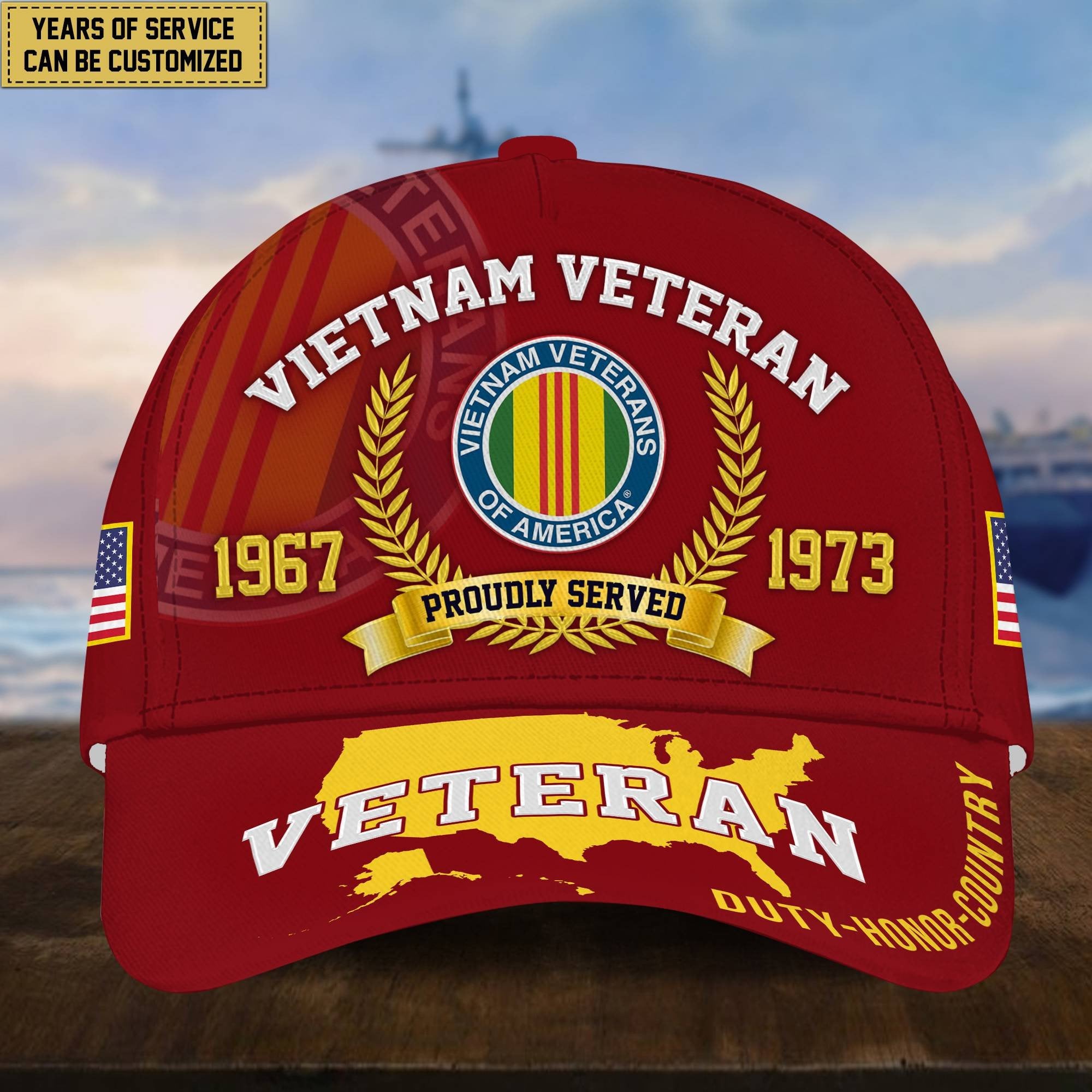 Premium Personalized American Pride US Veterans Cap APVC080501