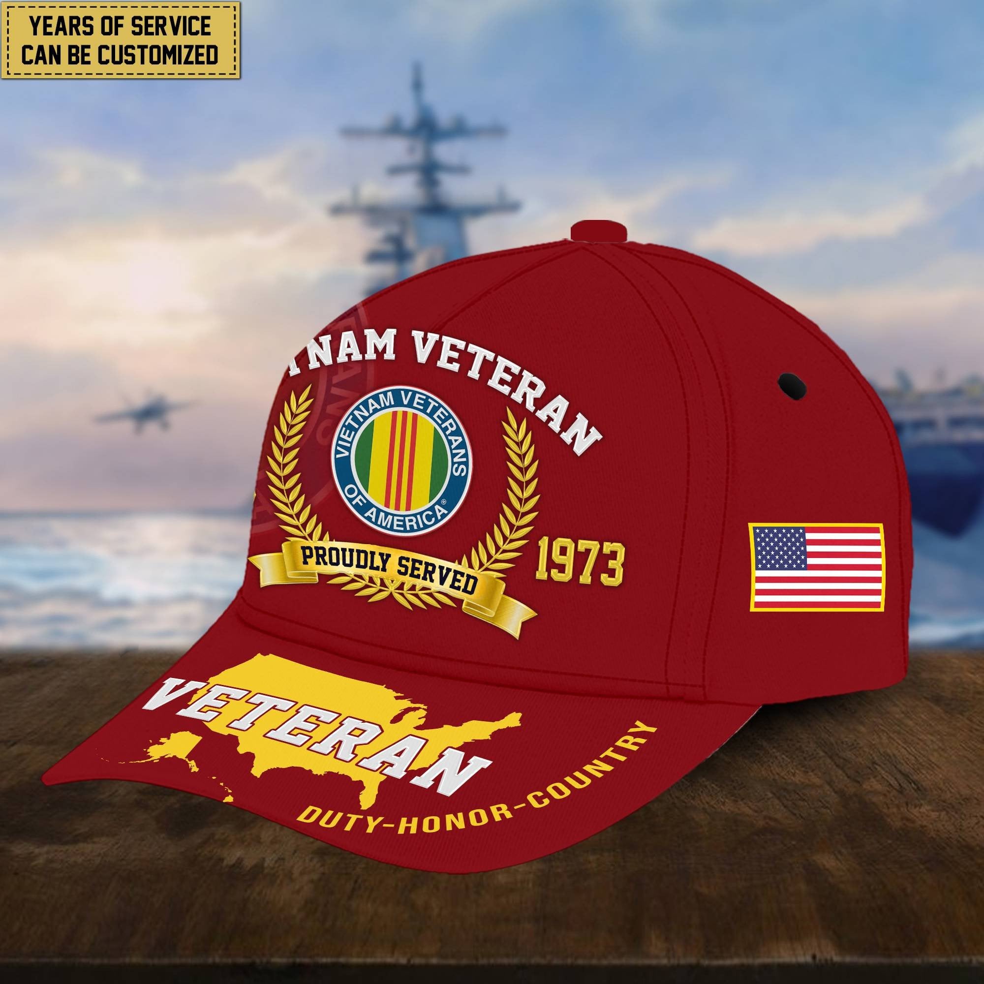 Premium Personalized American Pride US Veterans Cap APVC080501