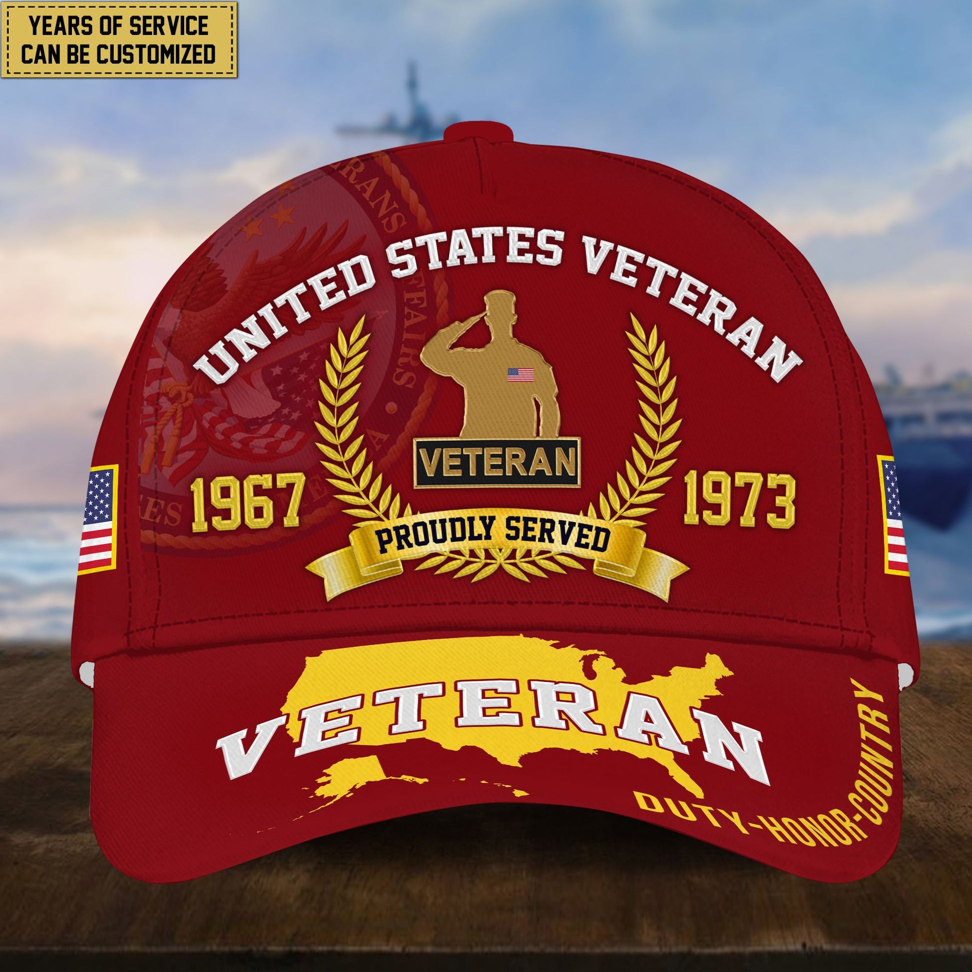 Premium Personalized American Pride US Veterans Cap APVC080501