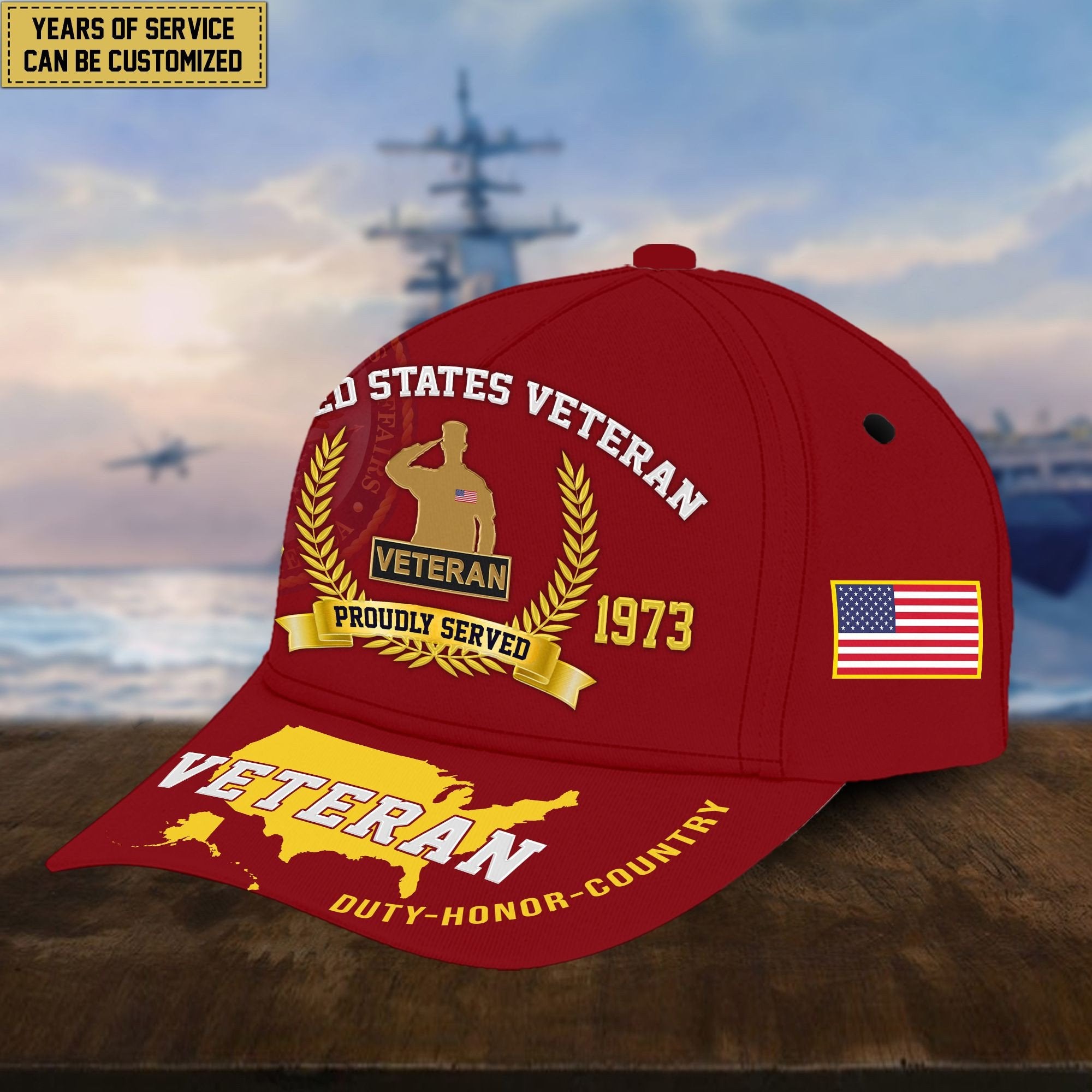 Premium Personalized American Pride US Veterans Cap APVC080501