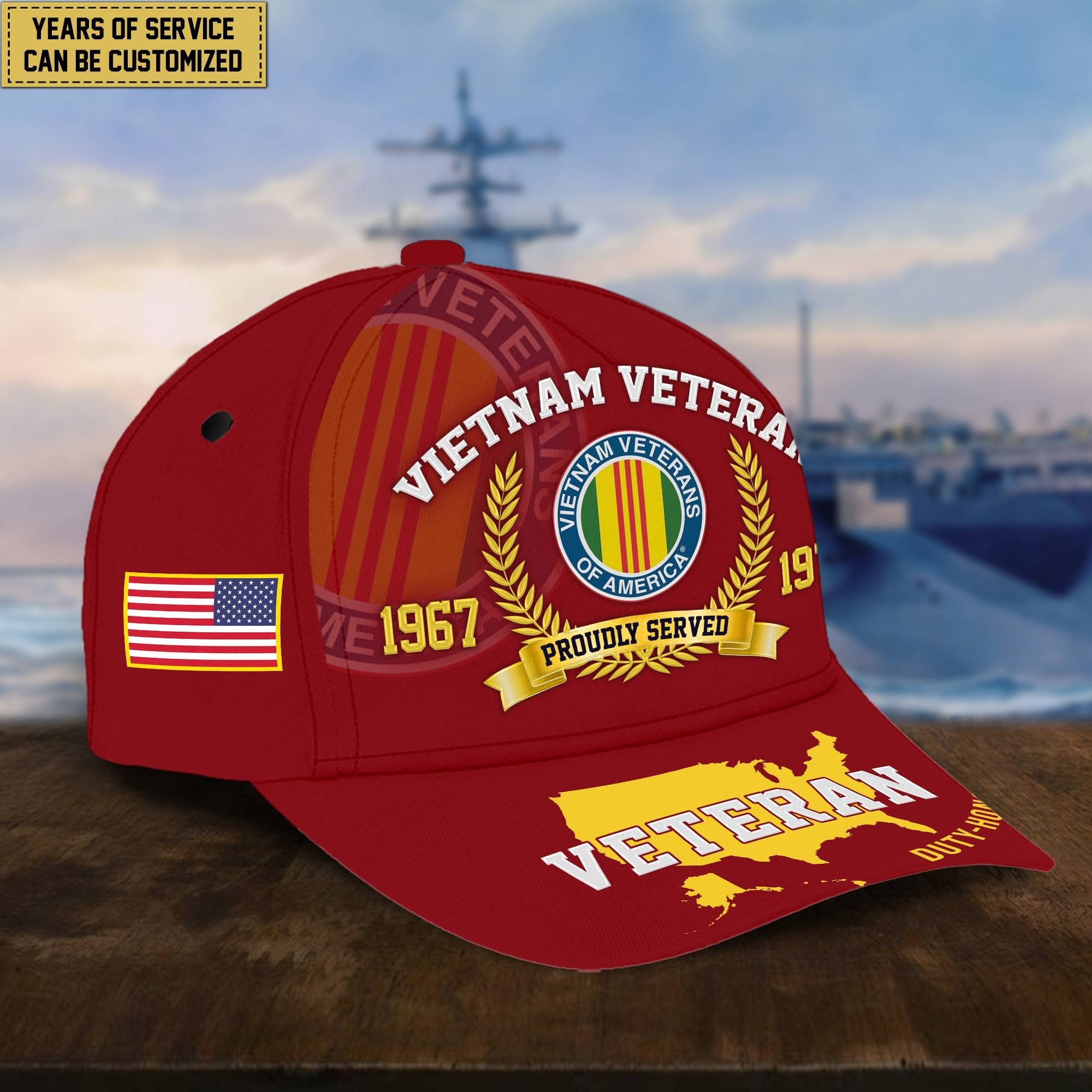 Personalized Vietnam Veteran Hat - Custom Years of Service, Gift For Vietnam Veteran VPVC001806