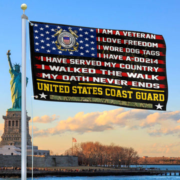 Premium USCG Veteran Grommet Flag Gift For Veterans Day, Father's Day, Memorial Day VPVC100105