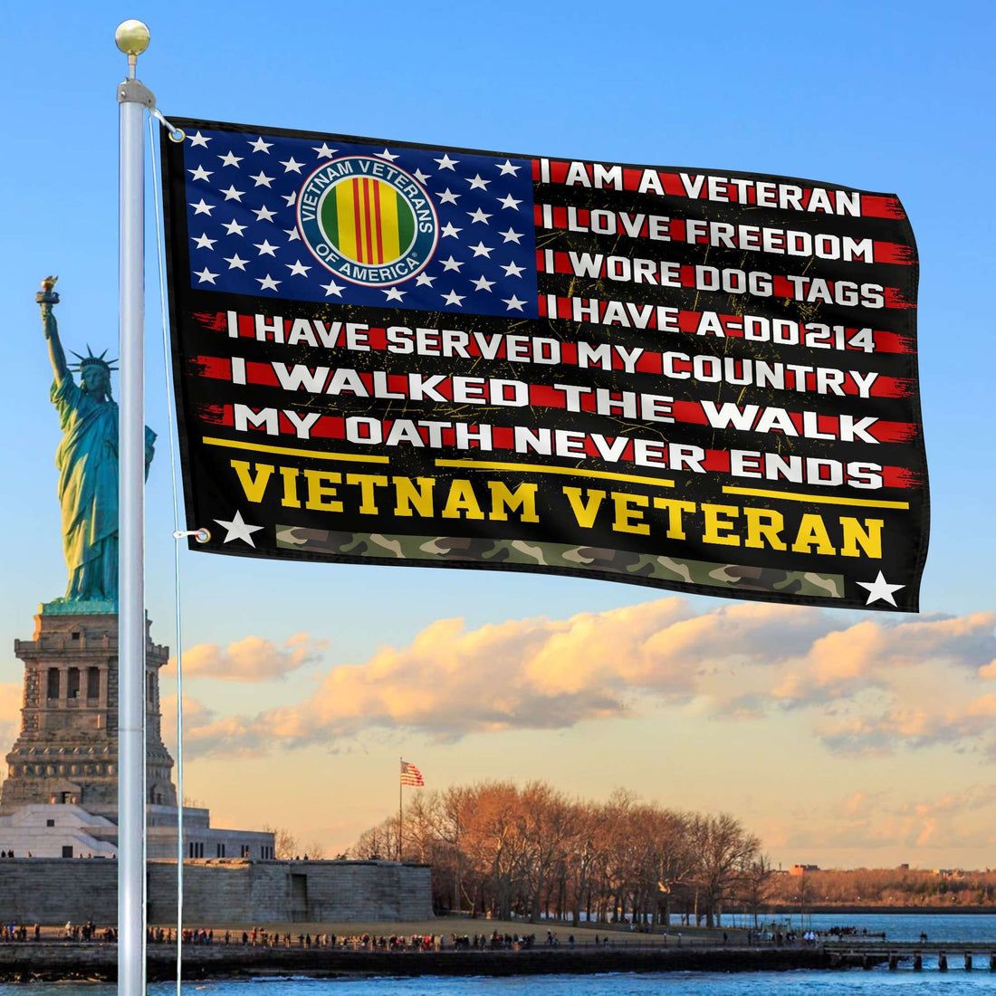 Premium Vietnam Veteran Grommet Flag Gift For Veterans Day, Father's Day, Memorial Day VPVC100106