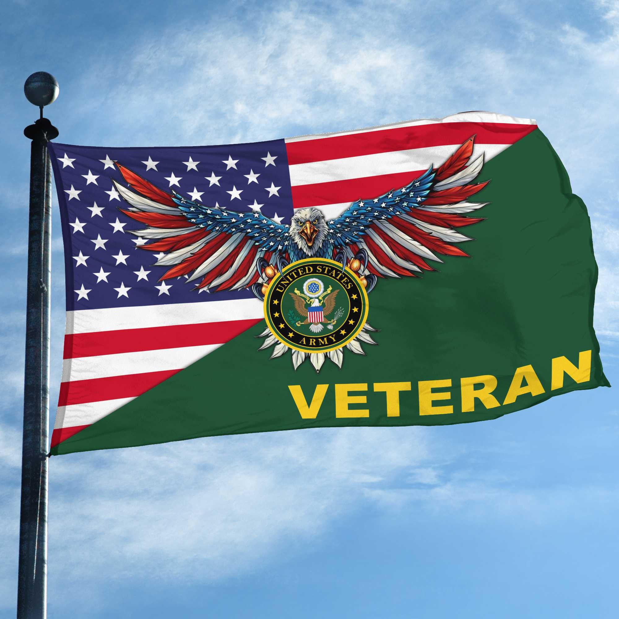 Premium US Army Grommet Flag Gift For Veterans Day, Father's Day, Memorial Day VPVC100401