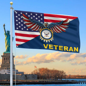 Premium US Navy Grommet Flag Gift For Veterans Day, Father's Day, Memorial Day VPVC100402