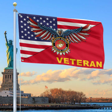 Premium US Marine Grommet Flag Gift For Veterans Day, Father's Day, Memorial Day VPVC100403
