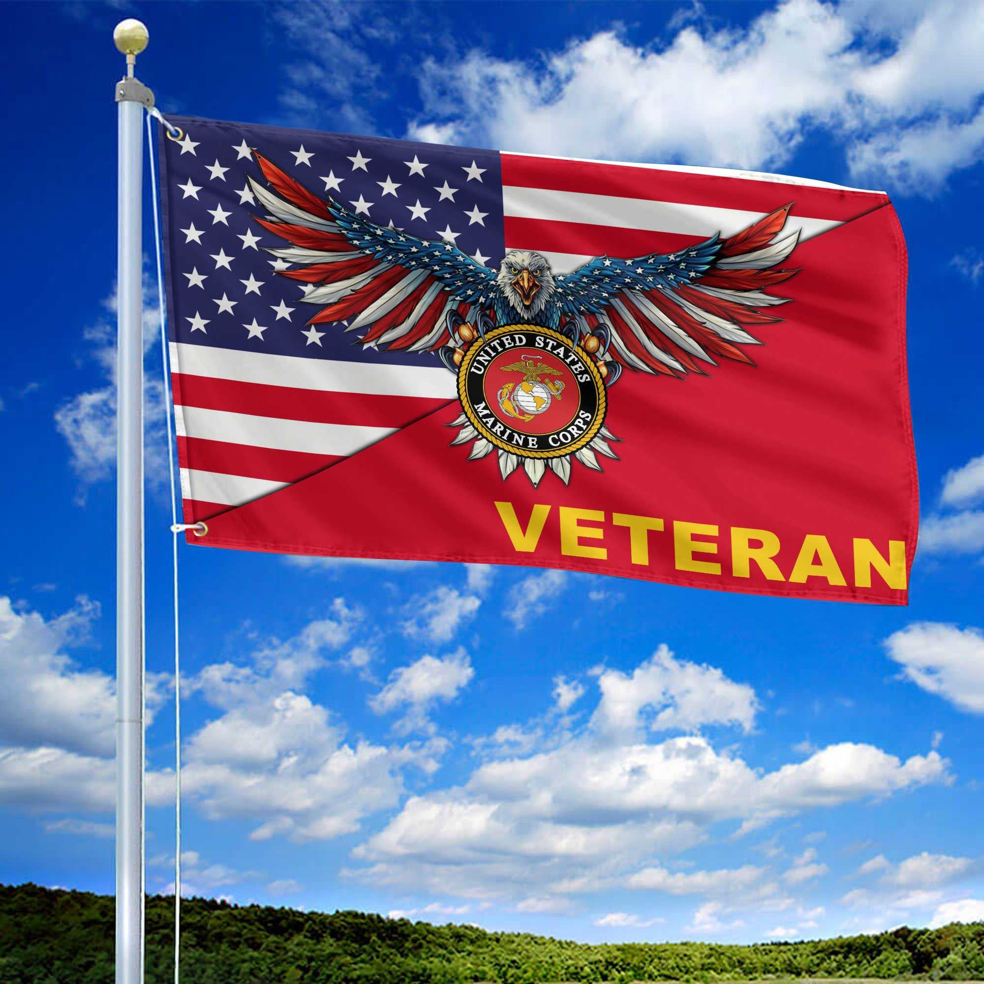 Premium US Marine Grommet Flag Gift For Veterans Day, Father's Day, Memorial Day VPVC100403