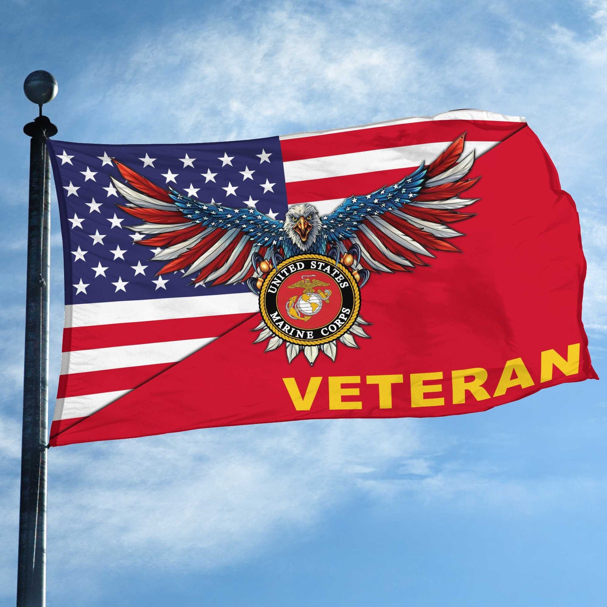 Premium US Marine Grommet Flag Gift For Veterans Day, Father's Day, Memorial Day VPVC100403