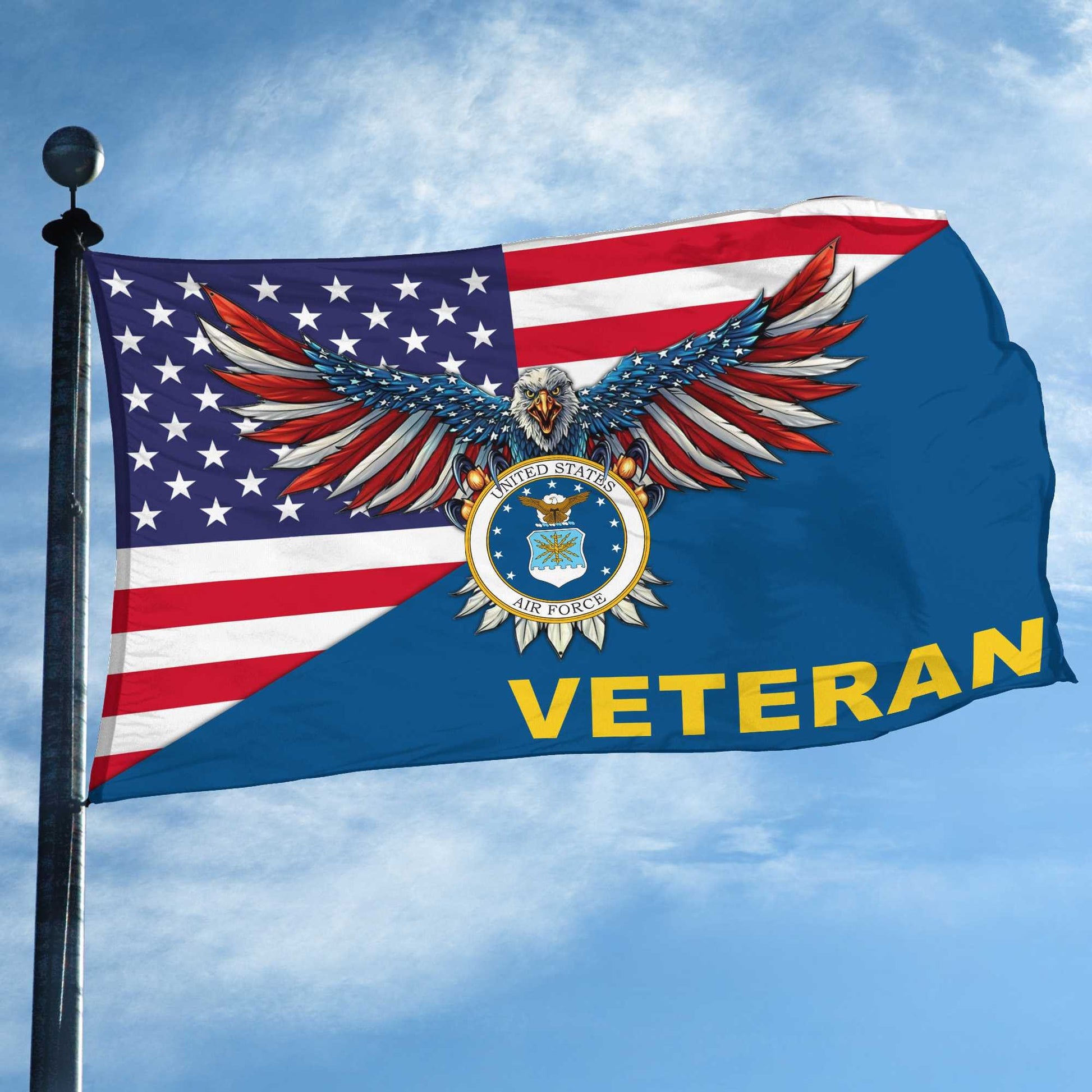 Premium USAF Grommet Flag Gift For Veterans Day, Father's Day, Memorial Day VPVC100404