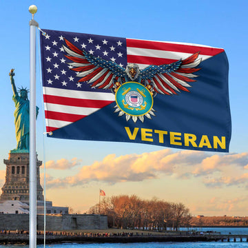 Premium USCG Grommet Flag Gift For Veterans Day, Father's Day, Memorial Day VPVC100405