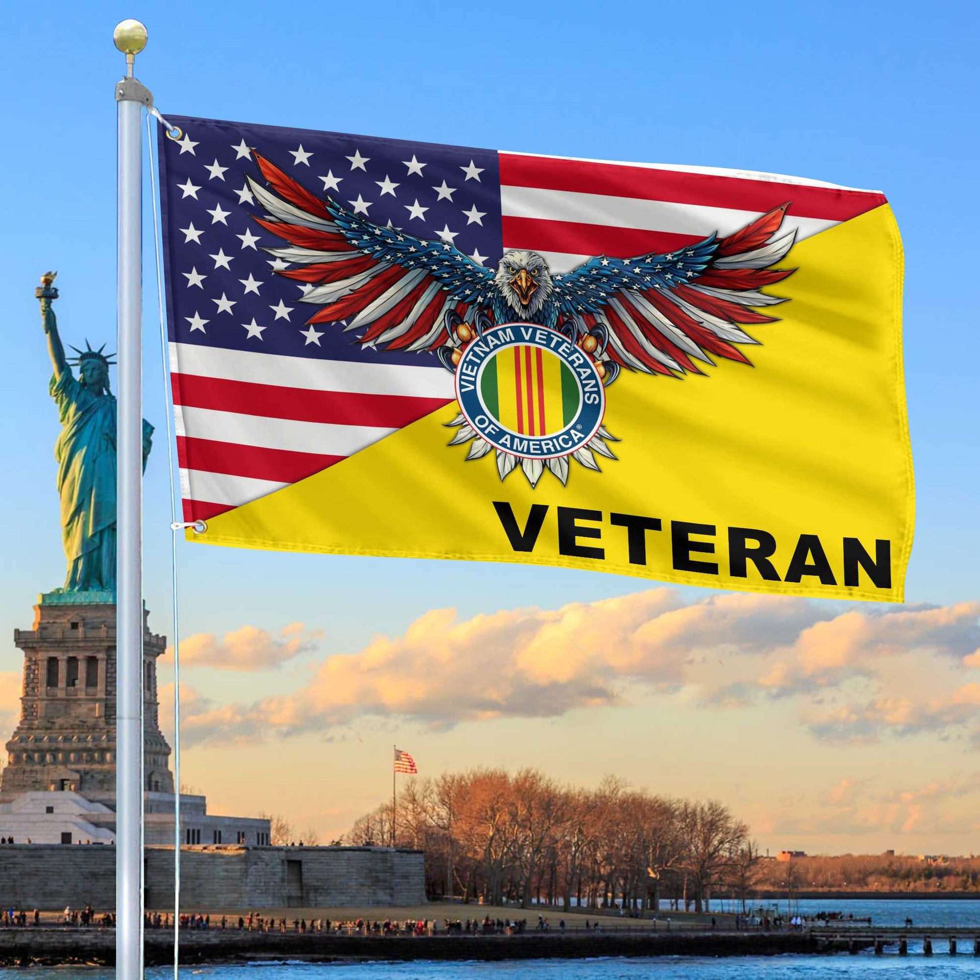 Premium Vietnam Veteran Grommet Flag Gift For Veterans Day, Father's Day, Memorial Day VPVC100406