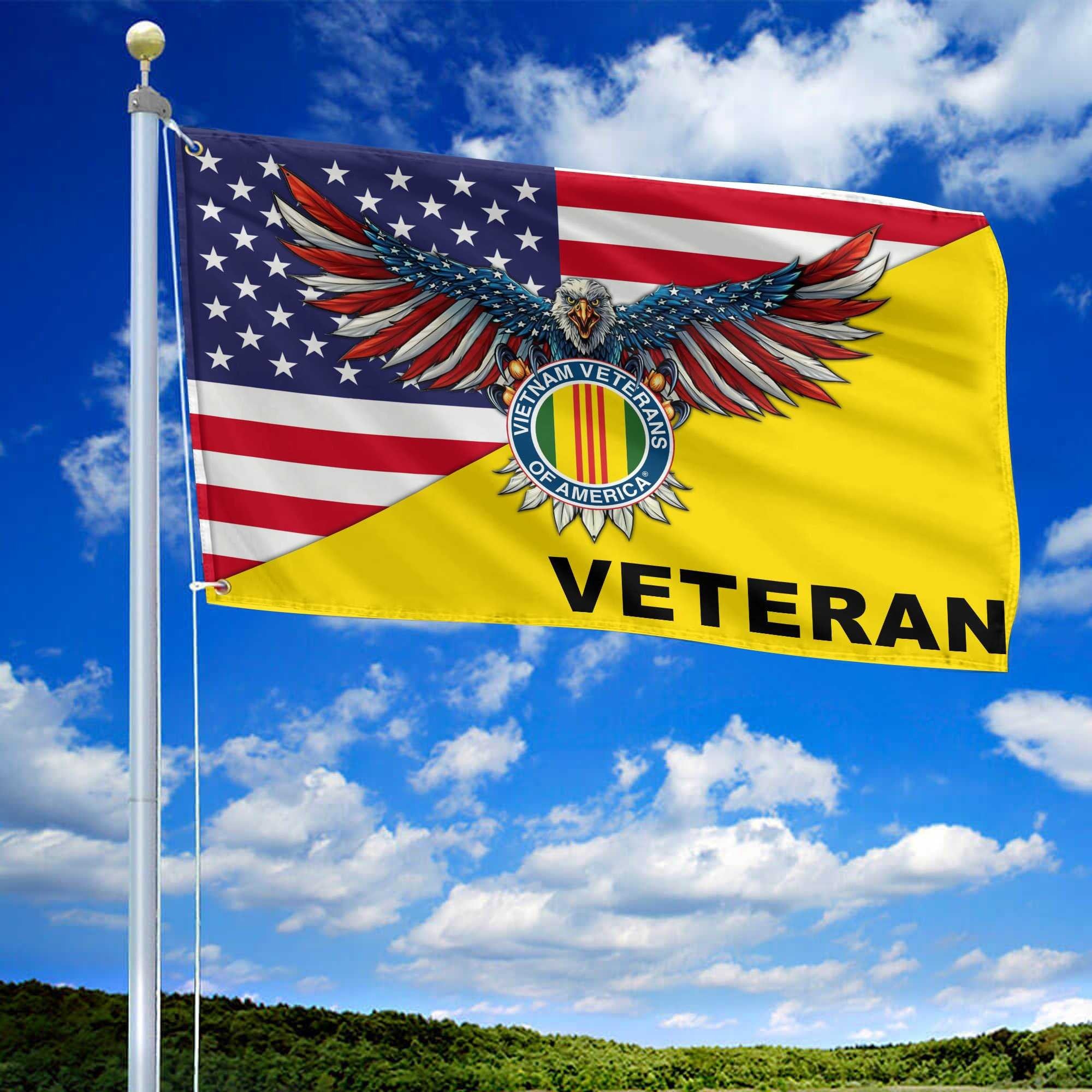 Premium Vietnam Veteran Grommet Flag Gift For Veterans Day, Father's Day, Memorial Day VPVC100406