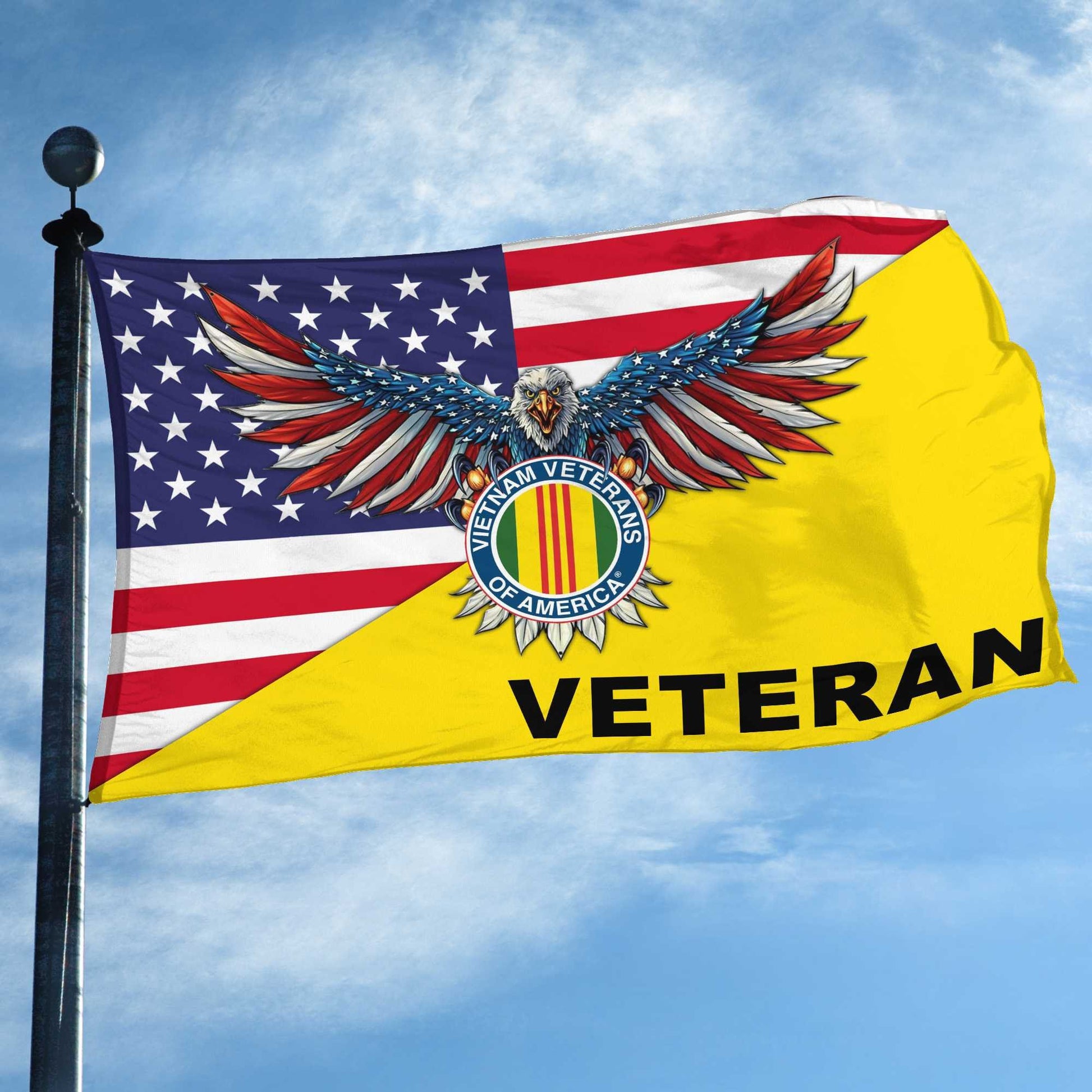 Premium Vietnam Veteran Grommet Flag Gift For Veterans Day, Father's Day, Memorial Day VPVC100406