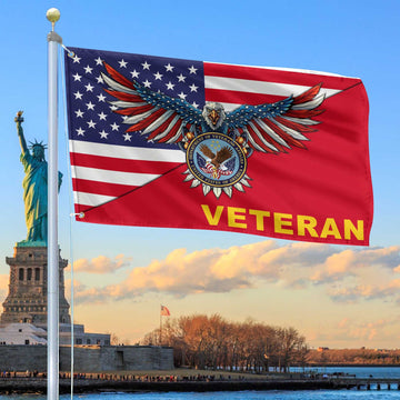 Premium US Veteran Grommet Flag Gift For Veterans Day, Father's Day, Memorial Day VPVC100407