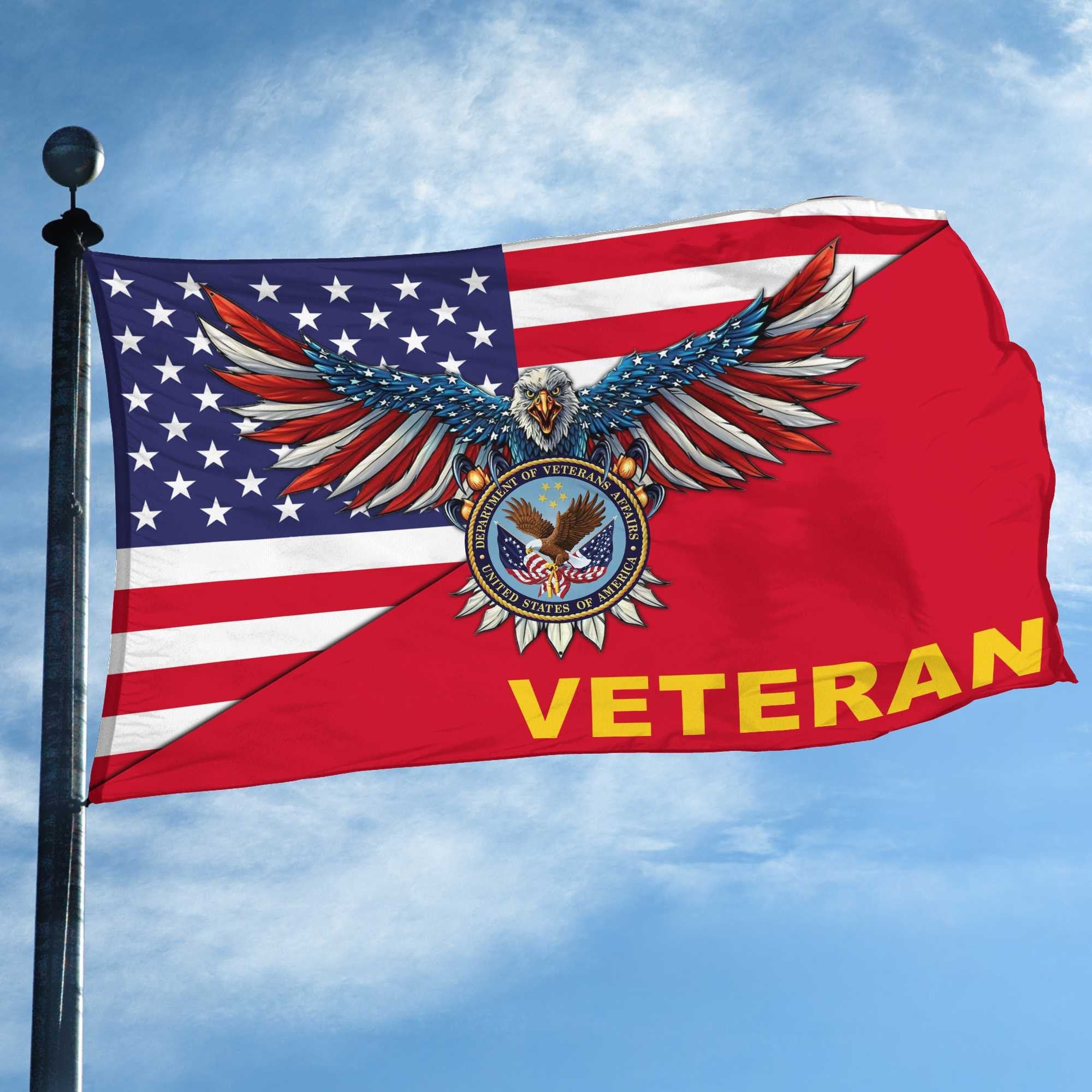 Premium US Veteran Grommet Flag Gift For Veterans Day, Father's Day, Memorial Day VPVC100407