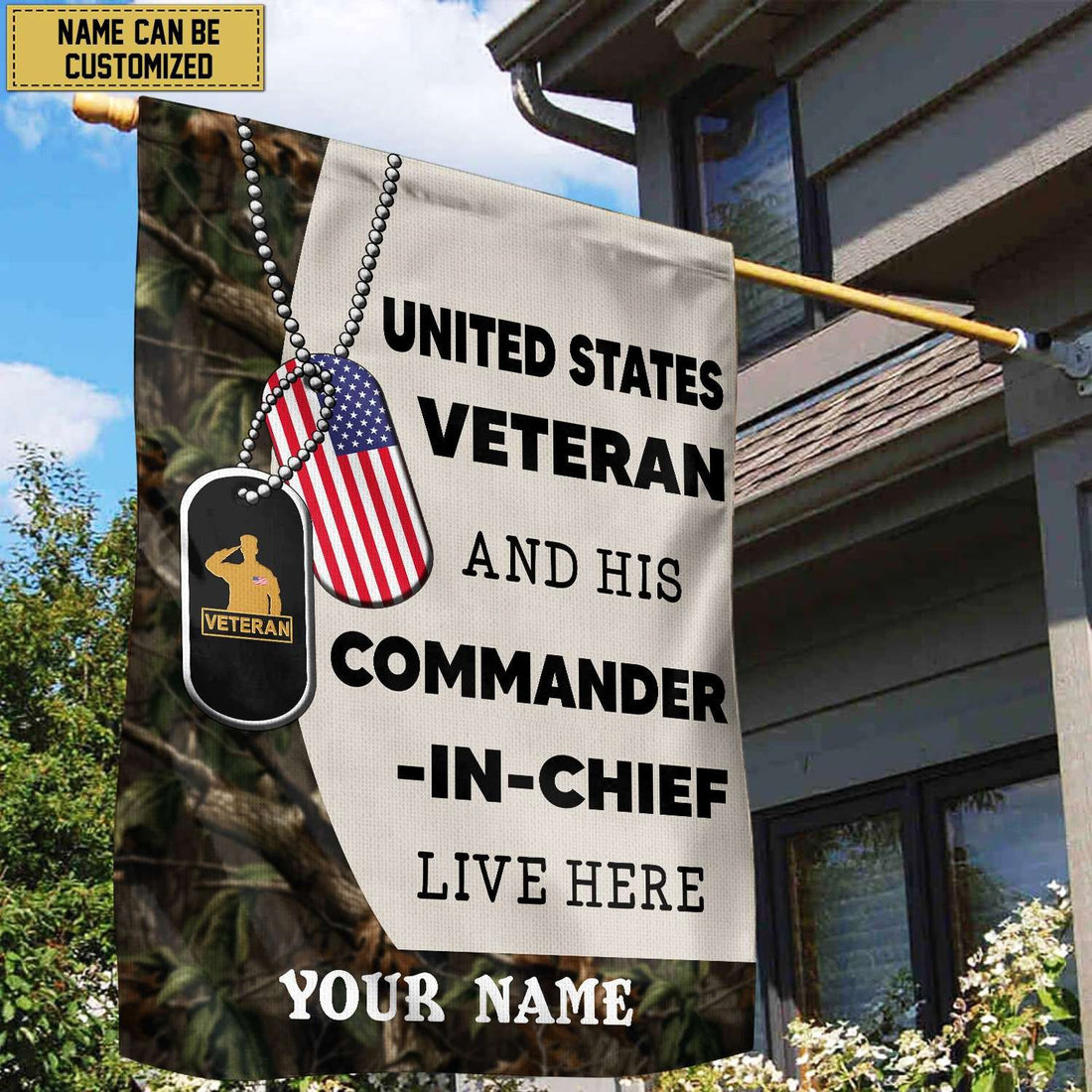 US Veteran Personalized American Flag, Gift For US Veteran , US Veteran Grommet Flag, Garden Flag, House Flag VPVC103007