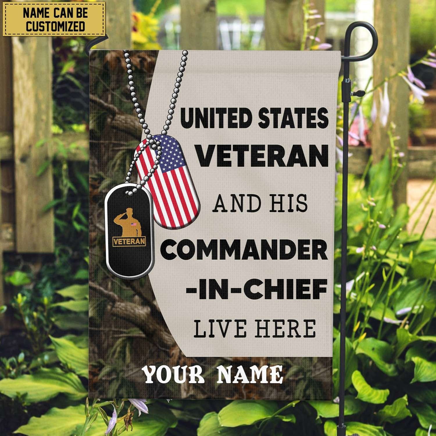 US Veteran Personalized American Flag, Gift For US Veteran , US Veteran Grommet Flag, Garden Flag, House Flag VPVC103007