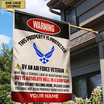USAF Veteran Custom Name American Flag, Gift For Air Force Veteran Garden Flag - House Flag VPVC103104