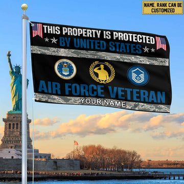 USAF Veteran Personalized American Flag, Gift For Air Force Veteran, US Veteran Grommet Flag, Garden Flag, House Flag VPVC103604