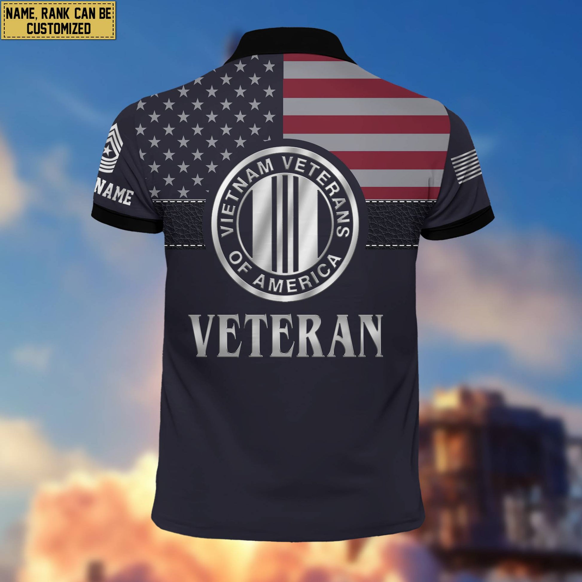 Vietnam Veteran Polo Shirt, Custom Name, Rank, Gift For Vietnam Veteran VPVC200006