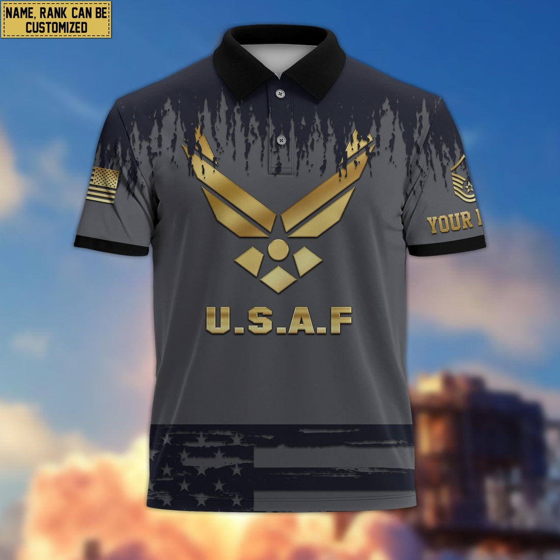 USAF Short Sleeve Polo Shirt For Men, Veteran's Day Gift For Air Force Veteran VPVC200104