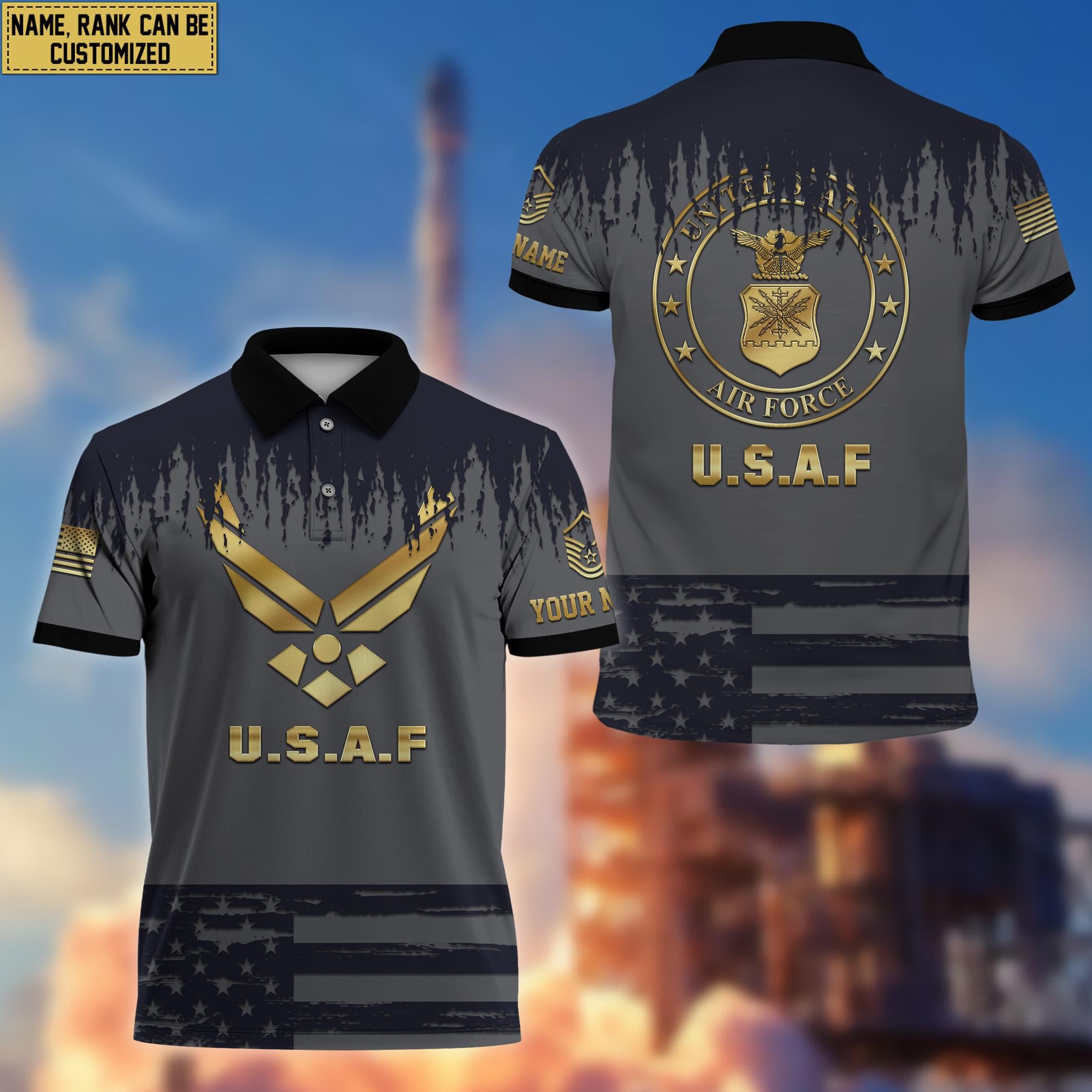 USAF Short Sleeve Polo Shirt For Men, Veteran's Day Gift For Air Force Veteran VPVC200104