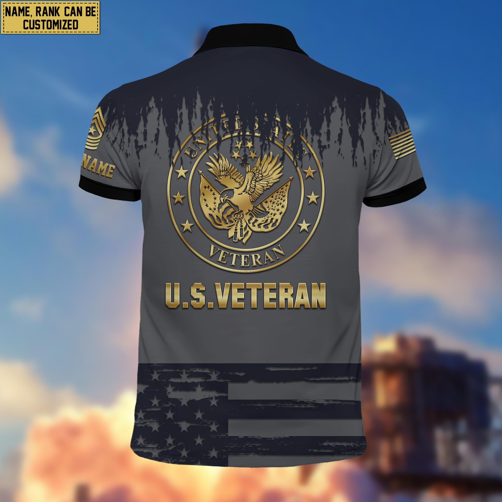 US Veteran Personalized Short Sleeve Polo Shirt For Men, Veteran's Day Gift VPVC200107