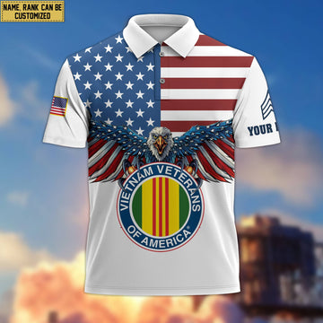 Premium Vietnam Veteran Polo Shirt, Custom Name, Rank Gift For Veteran VPVC200406