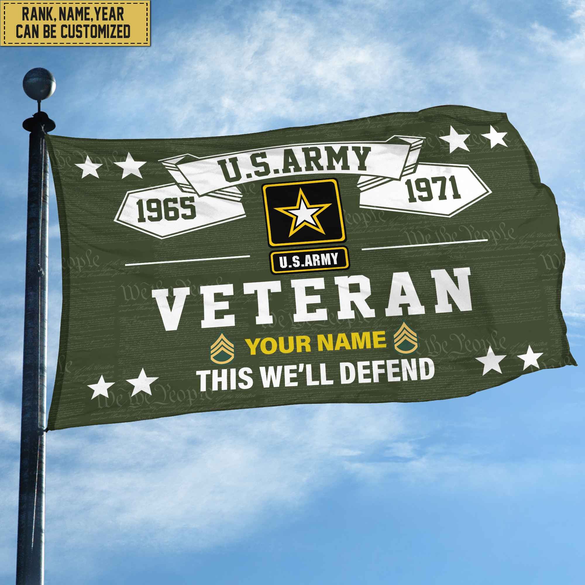 Premium US Army Veterans Custom Grommet Flag, Gift For Army Veteran, Gift For Veterans Day, Memorial Day, Father's Day VPVC104301