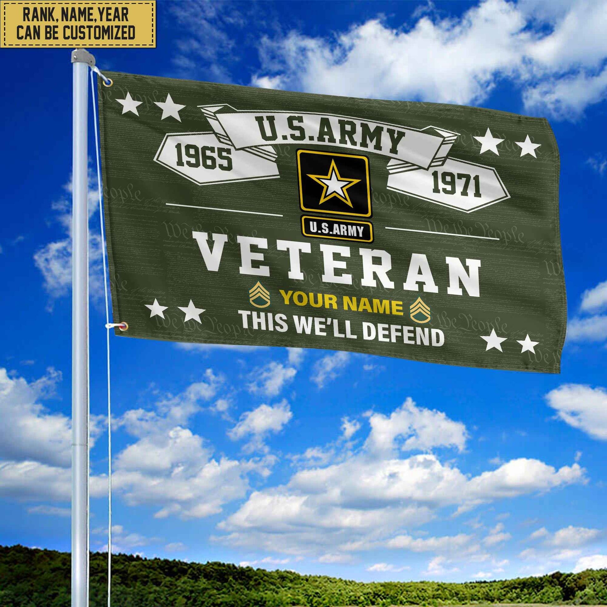 Premium US Army Veterans Custom Grommet Flag, Gift For Army Veteran, Gift For Veterans Day, Memorial Day, Father's Day VPVC104301
