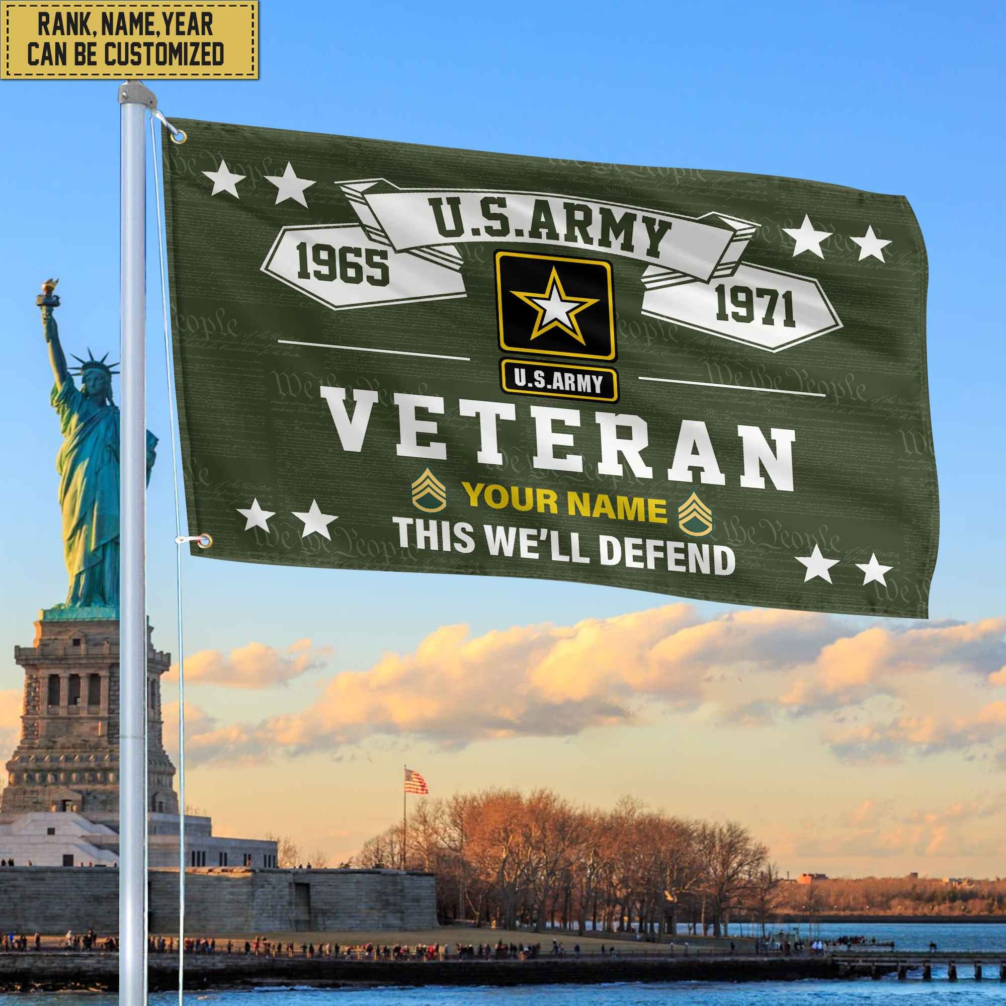 Premium US Army Veterans Custom Grommet Flag, Gift For Army Veteran, Gift For Veterans Day, Memorial Day, Father's Day VPVC104301