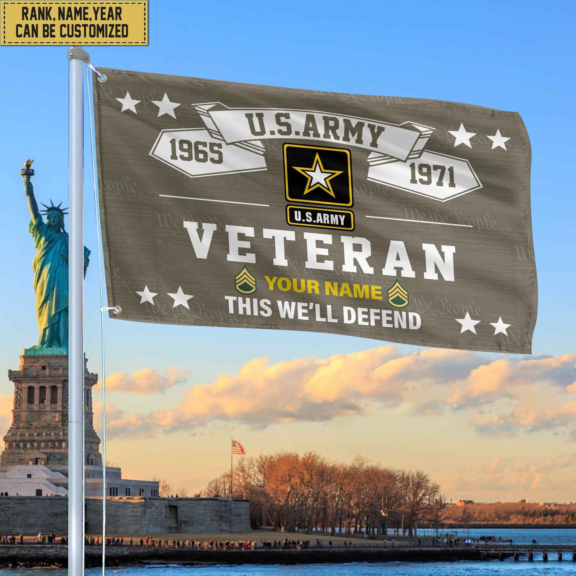 Premium US Army Veterans Custom Grommet Flag, Gift For Army Veteran, Gift For Veterans Day, Memorial Day, Father's Day VPVC104301