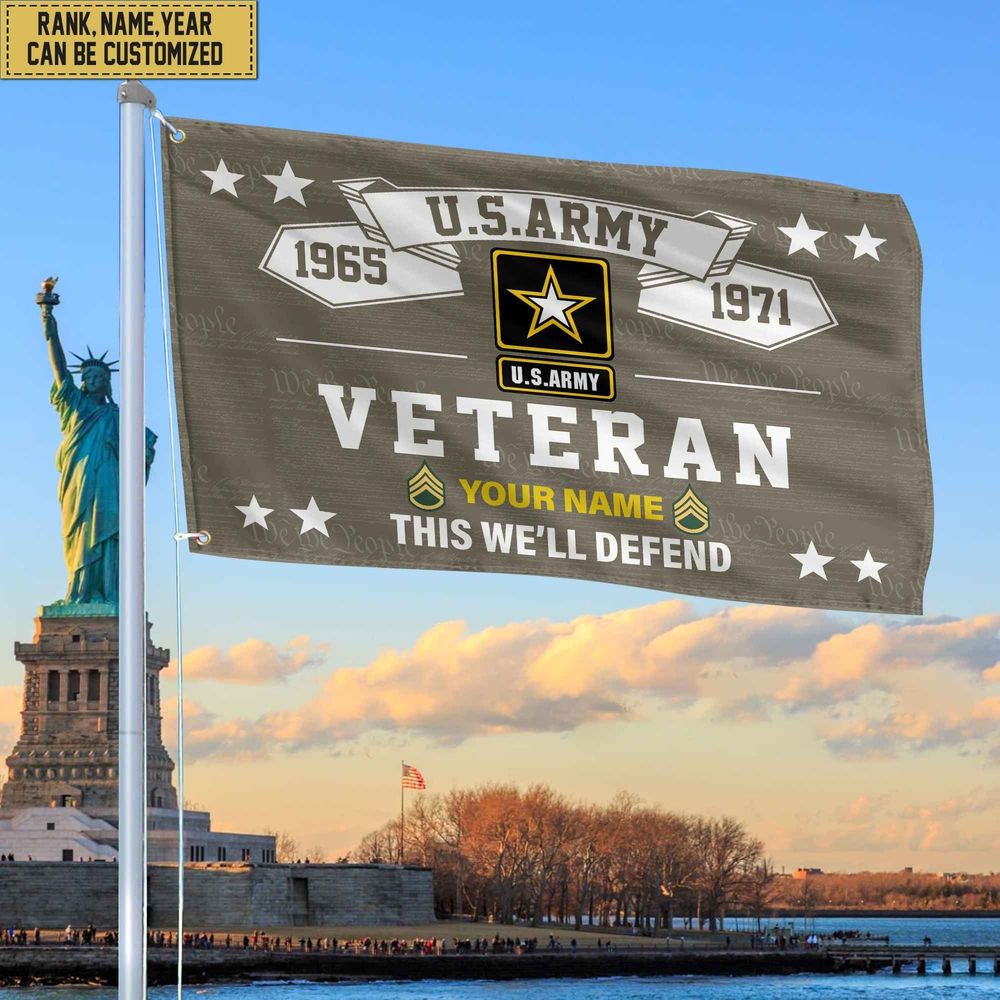 Premium US Army Veterans Custom Grommet Flag, Gift For Army Veteran, Gift For Veterans Day, Memorial Day, Father's Day VPVC104301