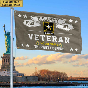 Premium US Army Veterans Custom Grommet Flag, Gift For Army Veteran, Gift For Veterans Day, Memorial Day, Father's Day VPVC104301