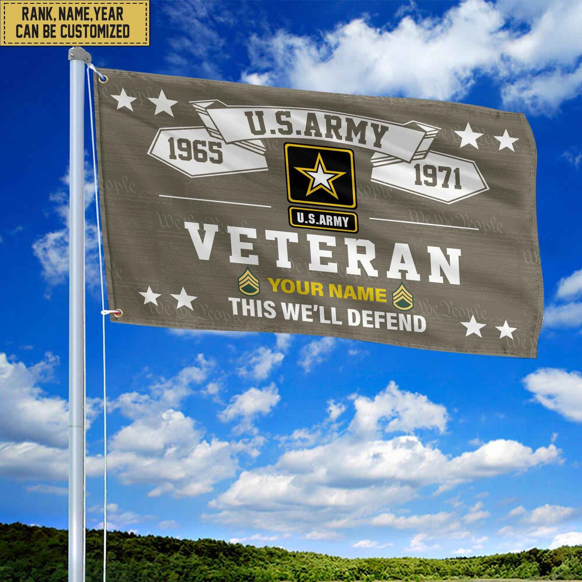 Premium US Army Veterans Custom Grommet Flag, Gift For Army Veteran, Gift For Veterans Day, Memorial Day, Father's Day VPVC104301