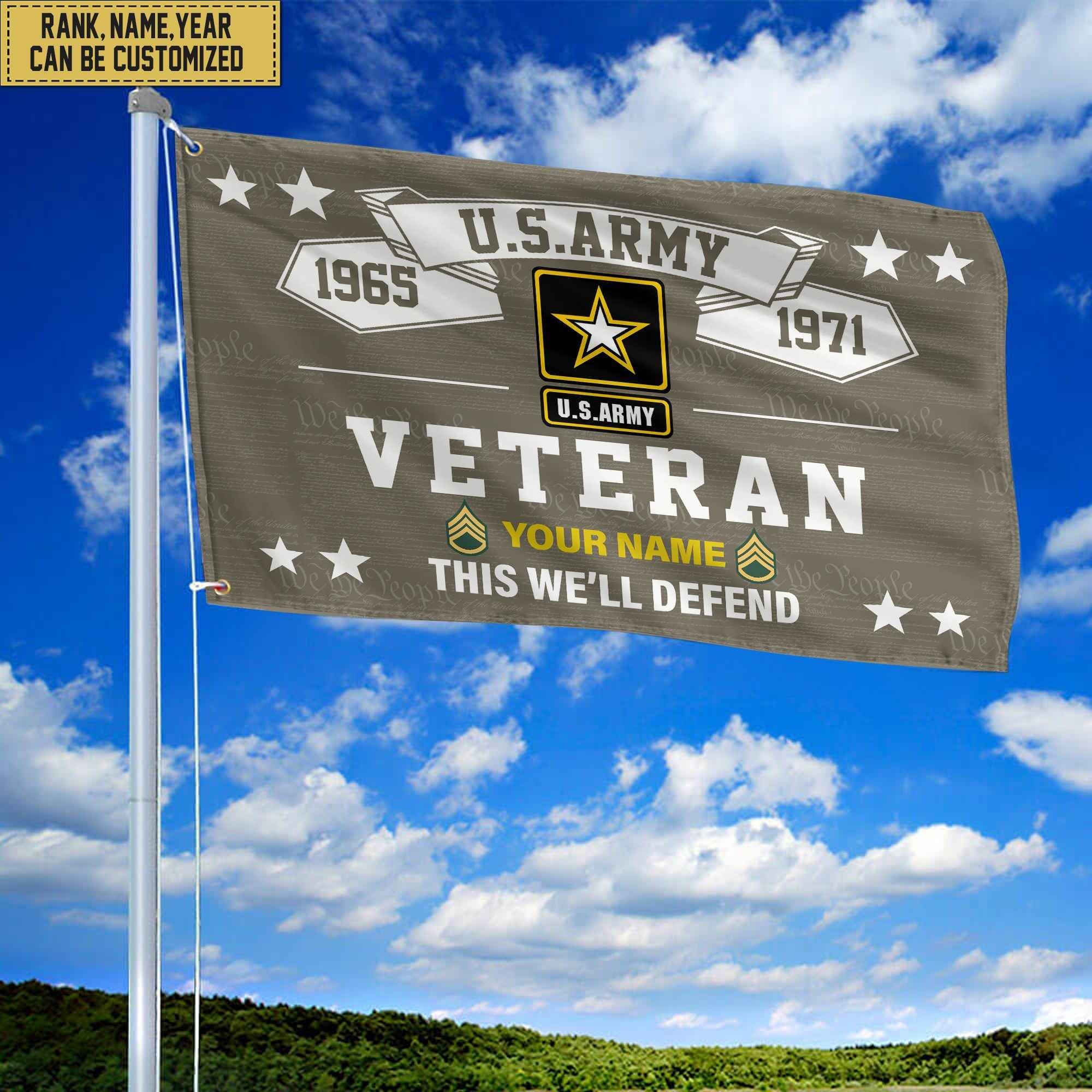 Premium US Army Veterans Custom Grommet Flag, Gift For Army Veteran, Gift For Veterans Day, Memorial Day, Father's Day VPVC104301