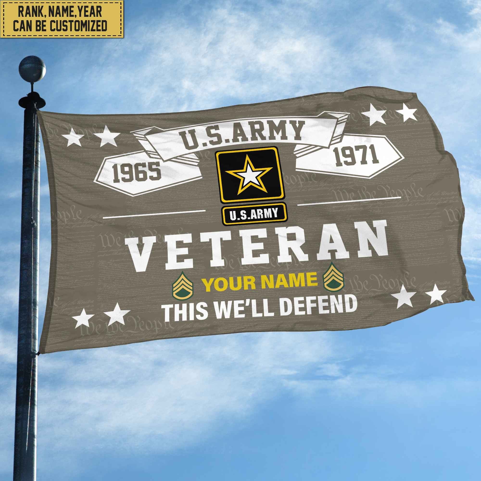 Premium US Army Veterans Custom Grommet Flag, Gift For Army Veteran, Gift For Veterans Day, Memorial Day, Father's Day VPVC104301
