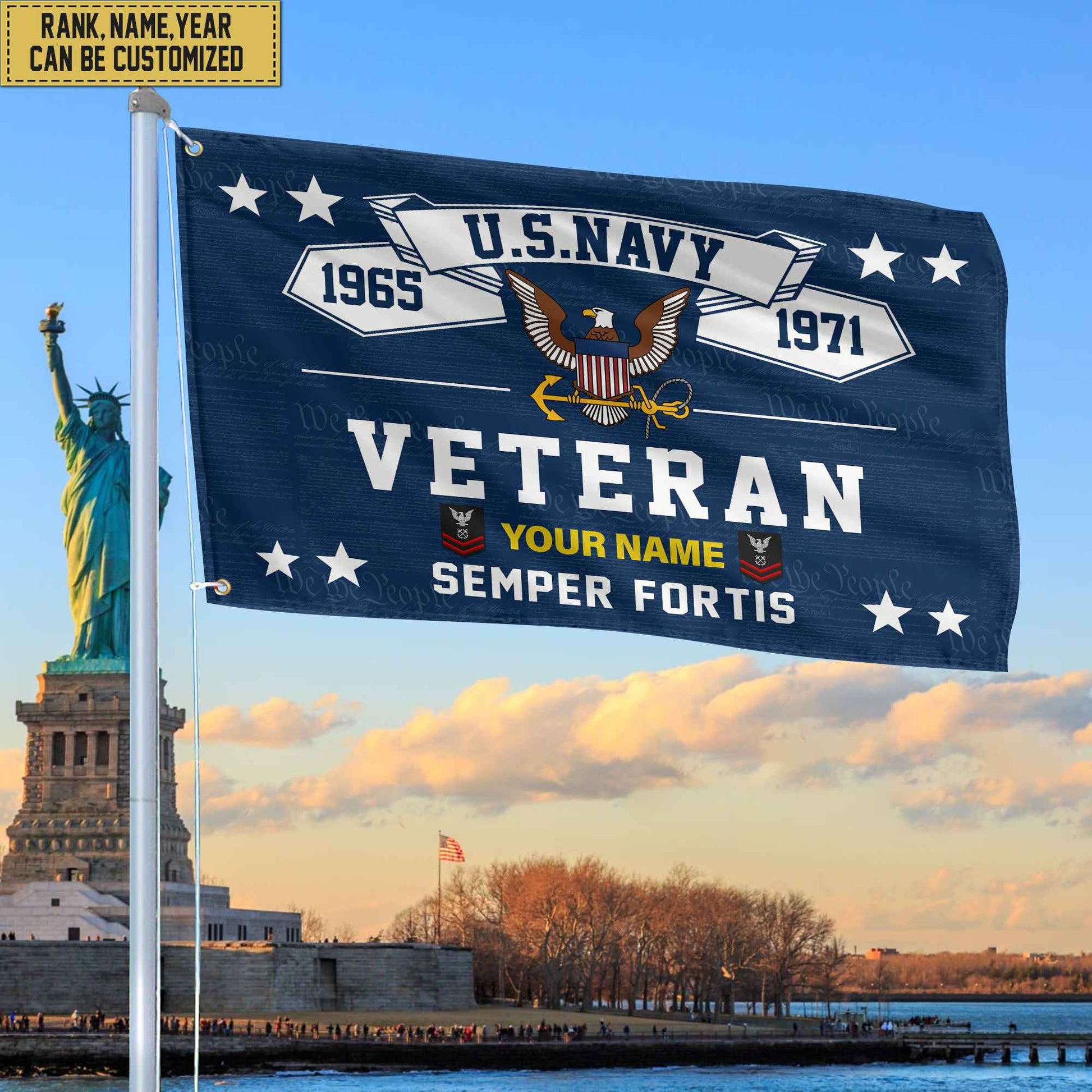 Premium Personalized US Navy Veterans Grommet Flag, Gift For Navy Veteran, Gift For Veterans Day, Memorial Day, Father's Day VPVC104302
