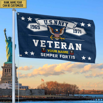 Premium Personalized US Navy Veterans Grommet Flag, Gift For Navy Veteran, Gift For Veterans Day, Memorial Day, Father's Day VPVC104302