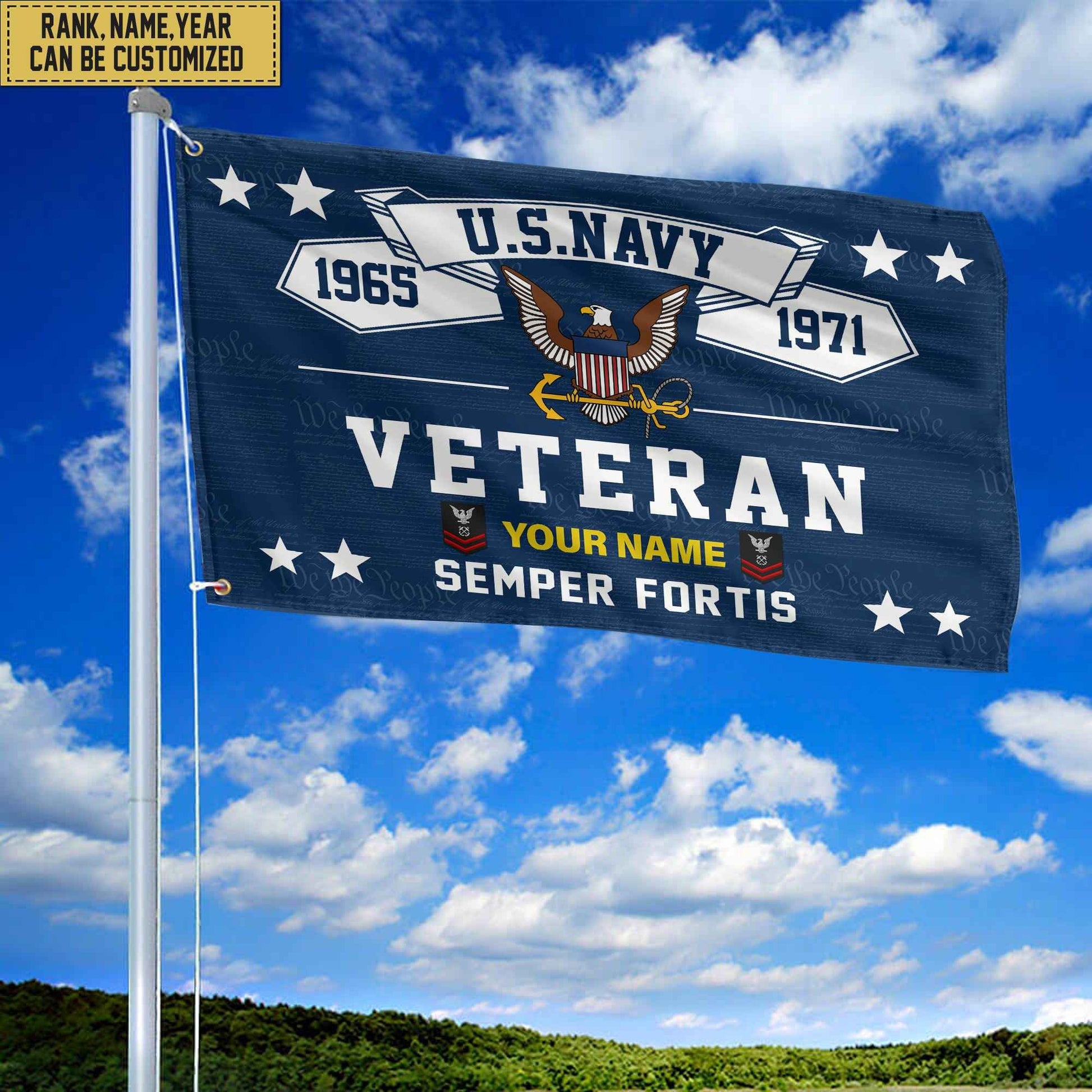 Premium Personalized US Navy Veterans Grommet Flag, Gift For Navy Veteran, Gift For Veterans Day, Memorial Day, Father's Day VPVC104302