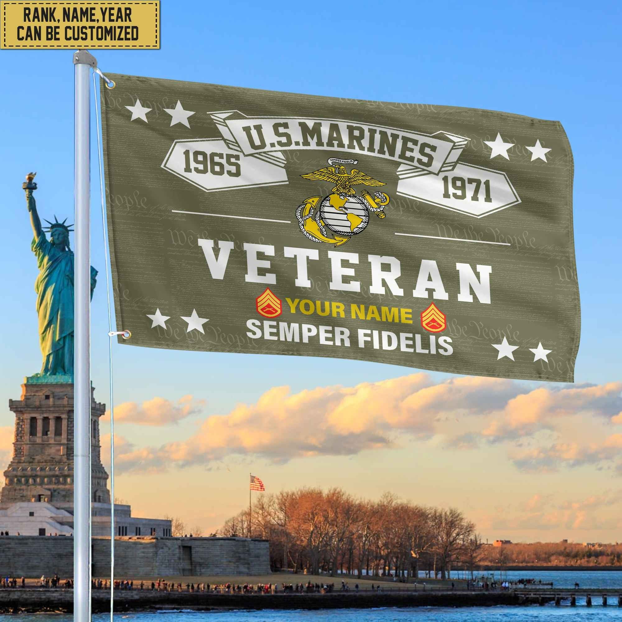 Premium Personalized USMC Veteran Grommet Flag, Gift For Marine Veteran, Gift For Veterans Day, Memorial Day, Father's Day VPVC104303
