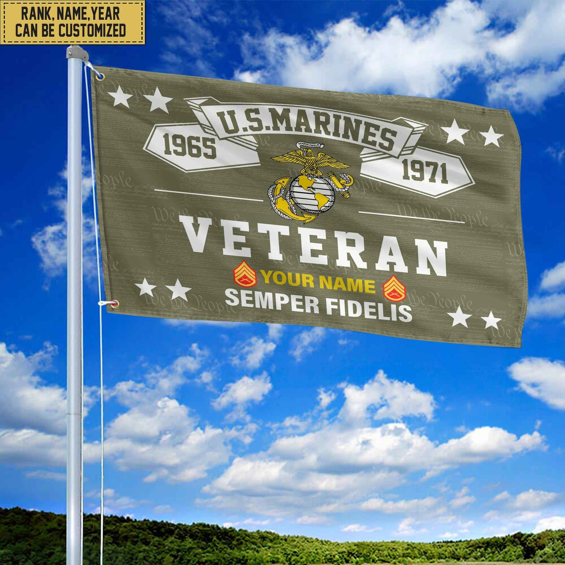 Premium Personalized USMC Veteran Grommet Flag, Gift For Marine Veteran, Gift For Veterans Day, Memorial Day, Father's Day VPVC104303