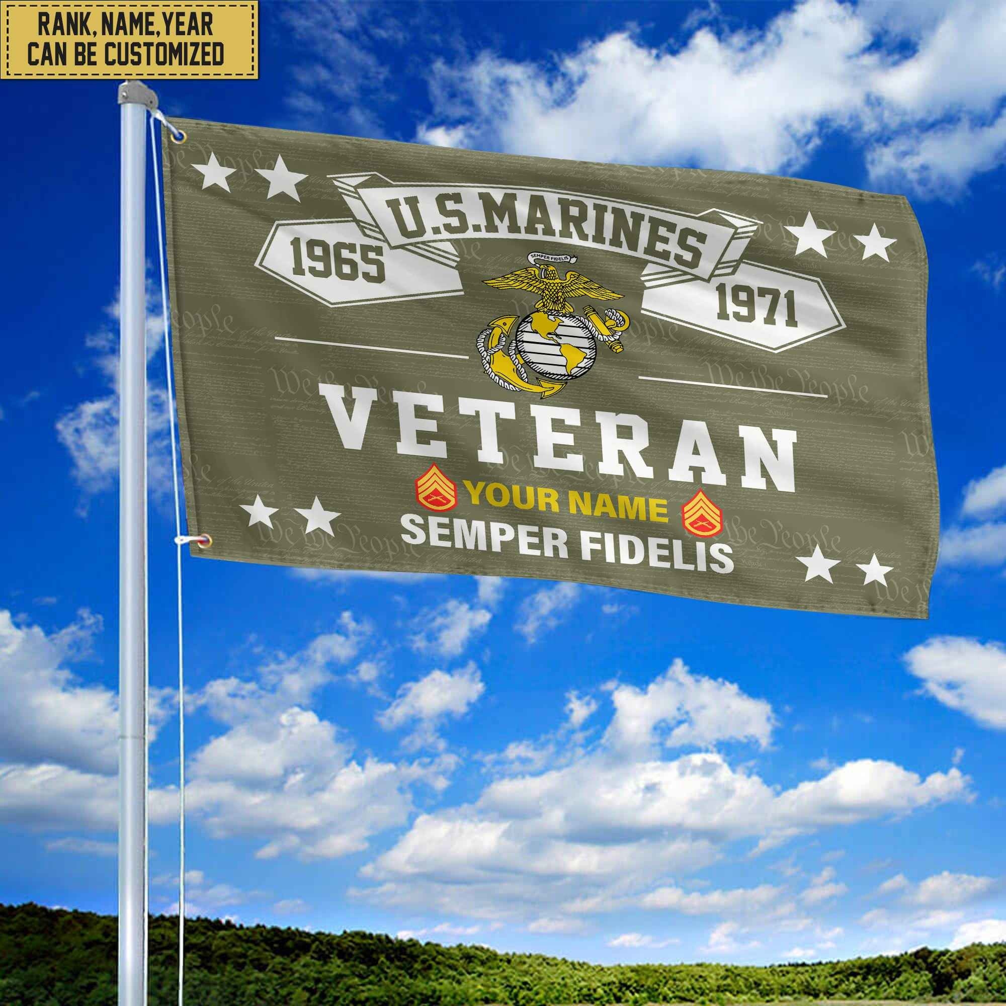 Premium Personalized USMC Veteran Grommet Flag, Gift For Marine Veteran, Gift For Veterans Day, Memorial Day, Father's Day VPVC104303