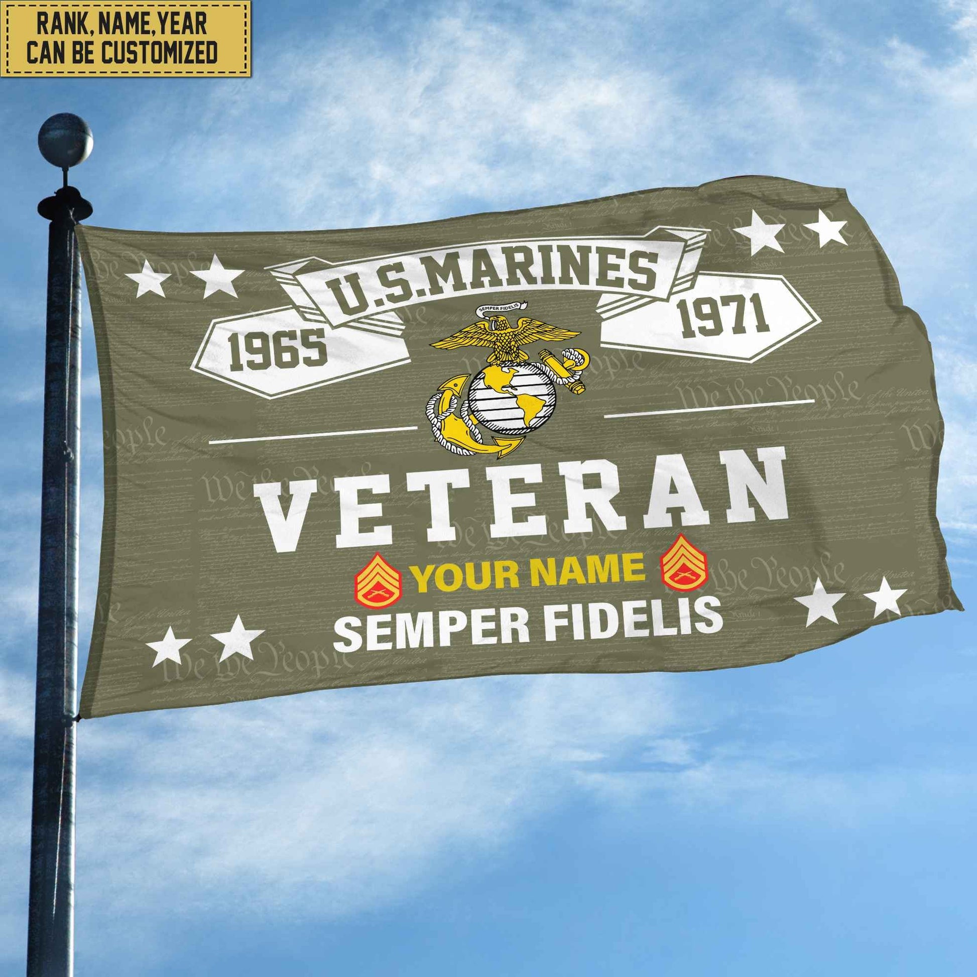 Premium Personalized USMC Veteran Grommet Flag, Gift For Marine Veteran, Gift For Veterans Day, Memorial Day, Father's Day VPVC104303