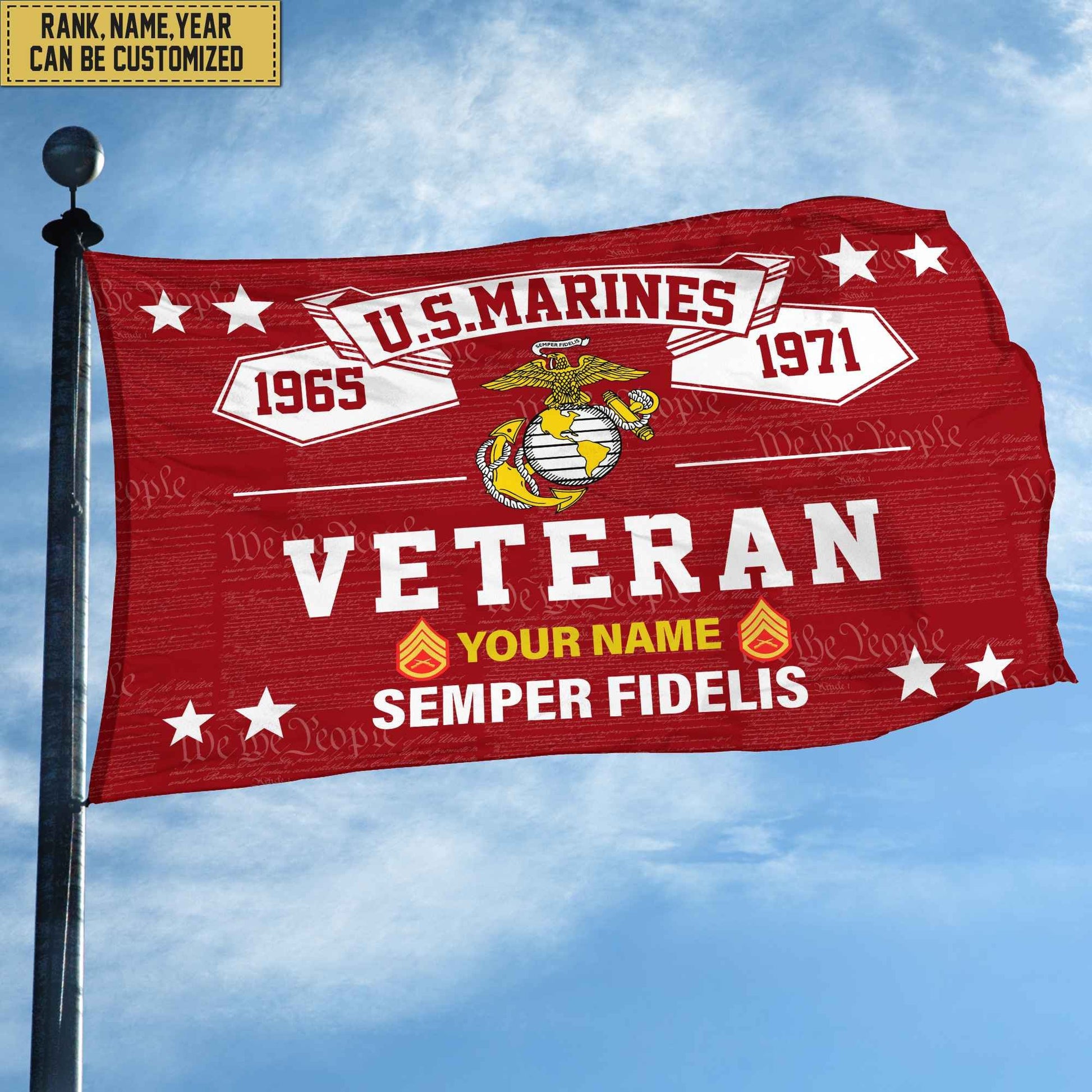 Premium Personalized USMC Veteran Grommet Flag, Gift For Marine Veteran, Gift For Veterans Day, Memorial Day, Father's Day VPVC104303