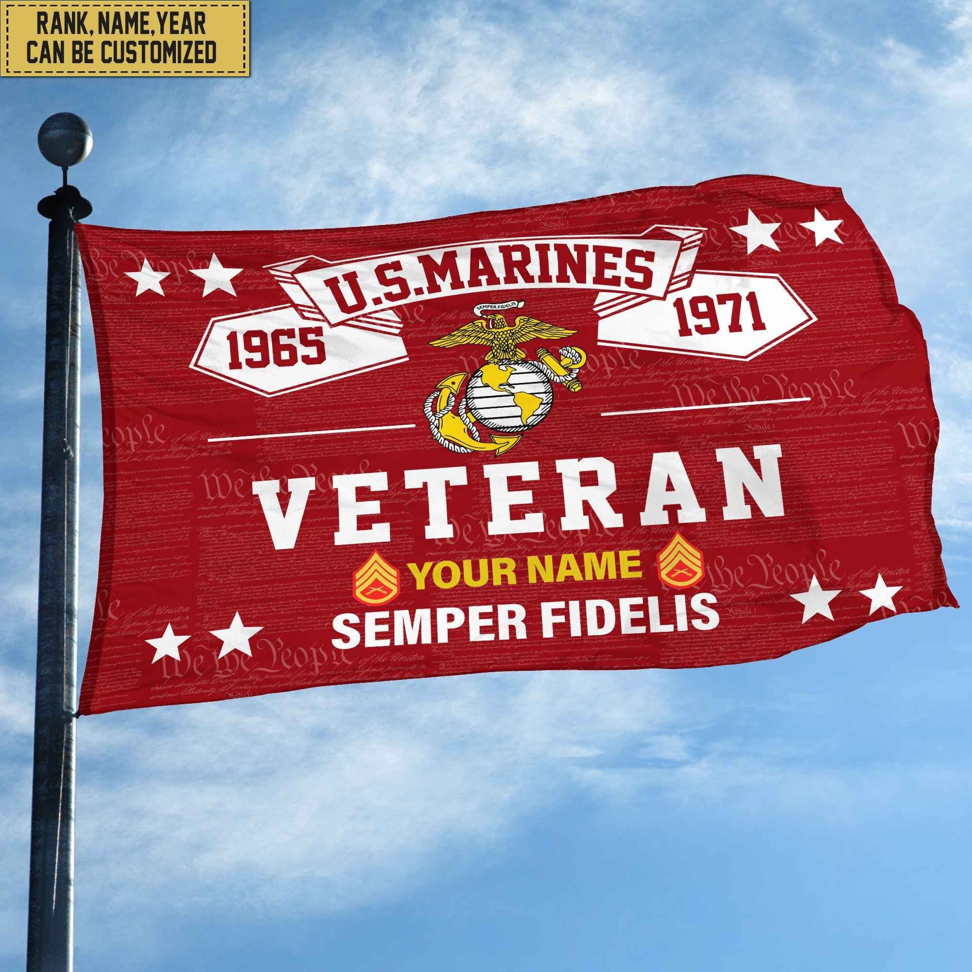 Premium Personalized USMC Veteran Grommet Flag, Gift For Marine Veteran, Gift For Veterans Day, Memorial Day, Father's Day VPVC104303