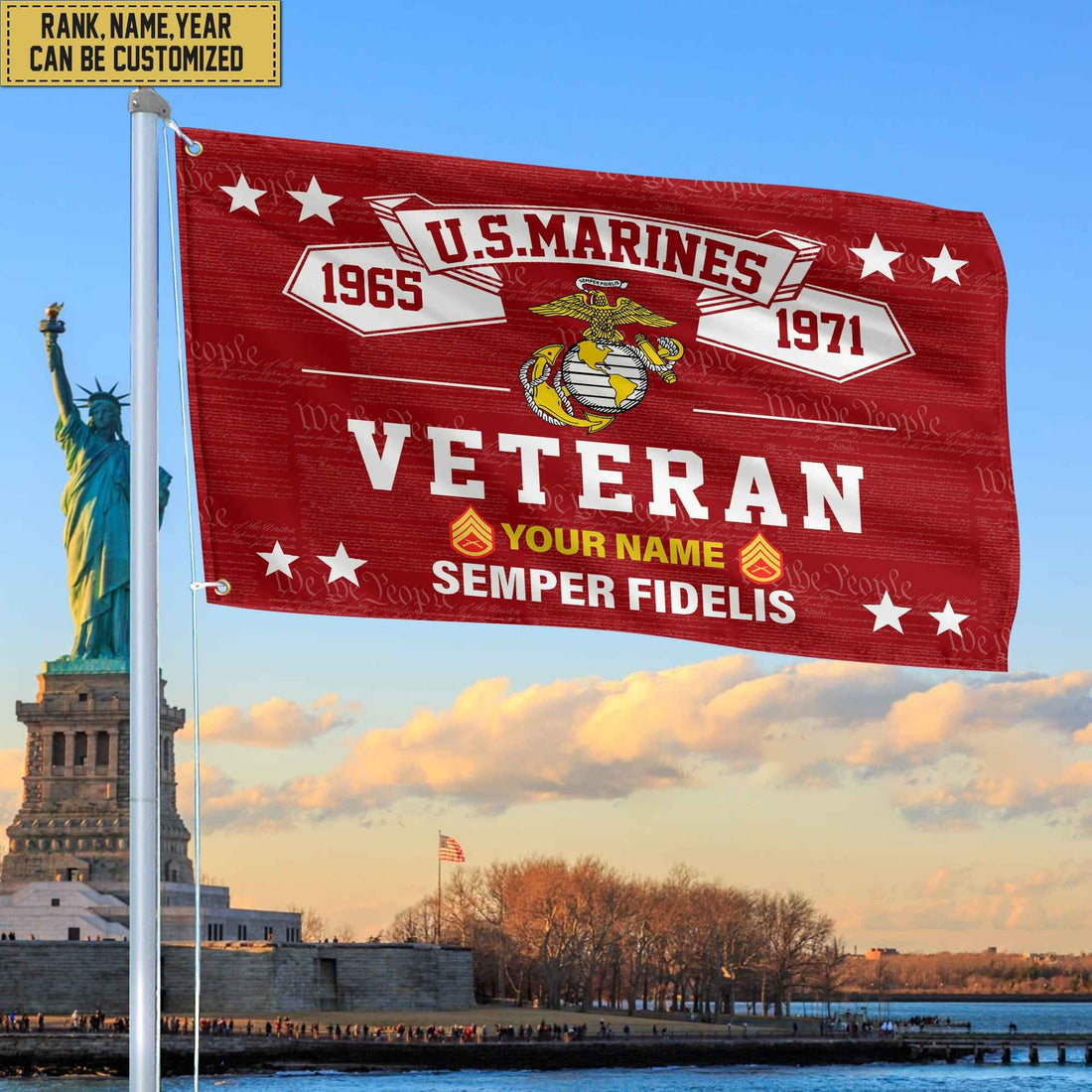 Premium Personalized USMC Veteran Grommet Flag, Gift For Marine Veteran, Gift For Veterans Day, Memorial Day, Father's Day VPVC104303