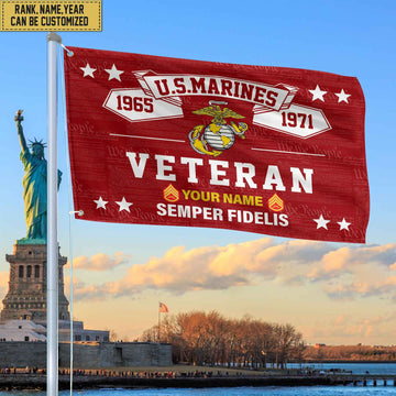 Premium Personalized USMC Veteran Grommet Flag, Gift For Marine Veteran, Gift For Veterans Day, Memorial Day, Father's Day VPVC104303