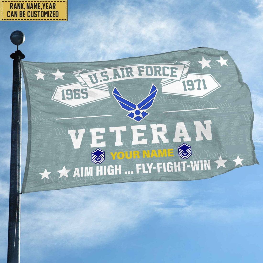 Premium Personalized USAF Veteran Grommet Flag, Gift For Air Force Veteran, Gift For Veterans Day, Memorial Day, Father's Day VPVC104304